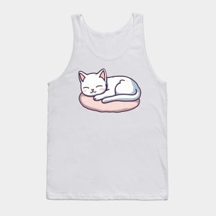 Cute white cat sleeping Tank Top